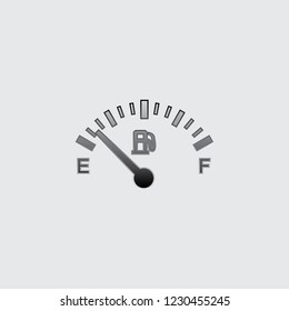An Illustrated Icon Isolated on a Background - Petrol Gauge Empty