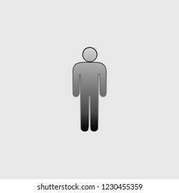 An Illustrated Icon Isolated on a Background - Male Silhouette