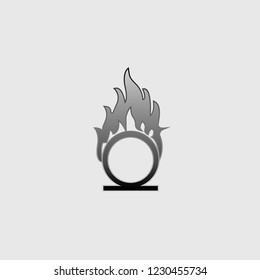 An Illustrated Icon Isolated on a Background - Extreme Heat and Fire