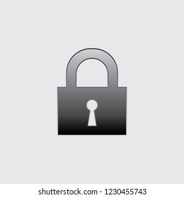 An Illustrated Icon Isolated on a Background - Lock Locked