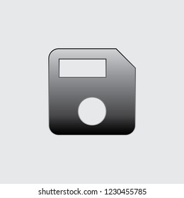 An Illustrated Icon Isolated on a Background - Large Floppy Disk