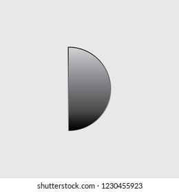 An Illustrated Icon Isolated on a Background - First Quarter Moon