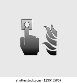 An Illustrated Icon Isolated on a Background - Fire Alarm Button