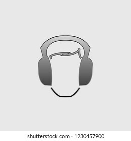 An Illustrated Icon Isolated on a Background - Ear Defenders Protection