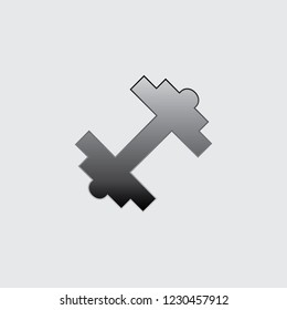 An Illustrated Icon Isolated on a Background - Dumbbell