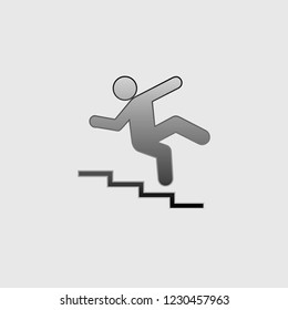 An Illustrated Icon Isolated on a Background - Danger Stairs