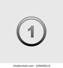 An Illustrated Icon Isolated on a Background - Circle 1 Outline