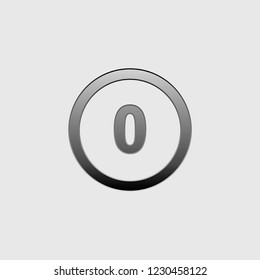 An Illustrated Icon Isolated on a Background - Circle 0 Outline