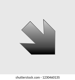 An Illustrated Icon Isolated on a Background - Arrow Down Right