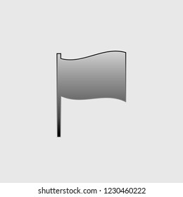 An Illustrated Icon Isolated on a Background - 3D Rectangular Waving Flag