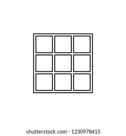 An Illustrated Icon Isolated on a Background - Web Wireframe 9 Way Split