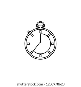 An Illustrated Icon Isolated on a Background - Stopwatch 5 Eighths Complete