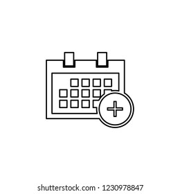 An Illustrated Icon Isolated on a Background - Square Calendar Add