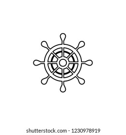 An Illustrated Icon Isolated on a Background - Ship Wheel