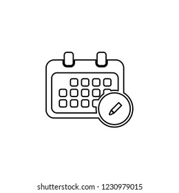An Illustrated Icon Isolated on a Background - Rounded Calendar Edit