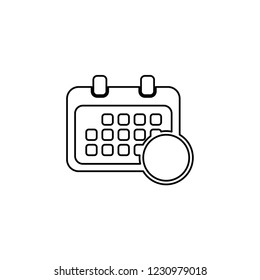 An Illustrated Icon Isolated on a Background - Rounded Calendar Empty