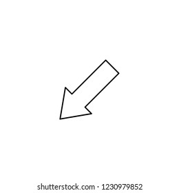 An Illustrated Icon Isolated on a Background - Lower Left Arrow