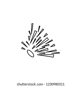 An Illustrated Icon Isolated on a Background - Explosion with Pieces