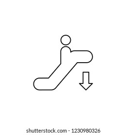An Illustrated Icon Isolated on a Background - Escalator Down