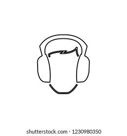 An Illustrated Icon Isolated on a Background - Ear Defenders Protection