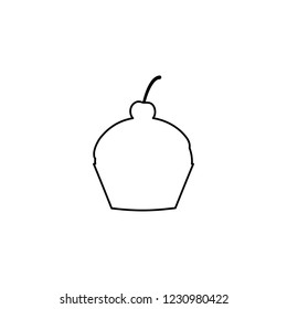 An Illustrated Icon Isolated on a Background - Cupcake with Cherry on Top