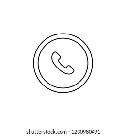 An Illustrated Icon Isolated on a Background - Circle Phone Outline