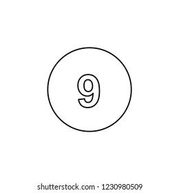 An Illustrated Icon Isolated on a Background - Circle 9 Filled