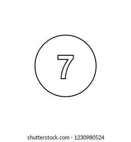 An Illustrated Icon Isolated on a Background - Circle 7 Filled