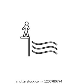 An Illustrated Icon Isolated on a Background - Beware of Water