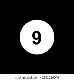 An Illustrated Icon Isolated on a Background - Circle 9 Filled