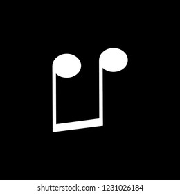 An Illustrated Icon Isolated on a Background - Upside Down Quavers