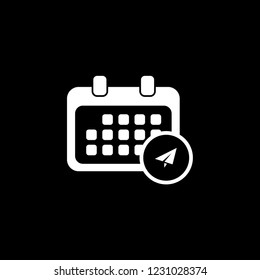 An Illustrated Icon Isolated on a Background - Rounded Calendar Send