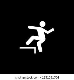An Illustrated Icon Isolated on a Background - Man and Step