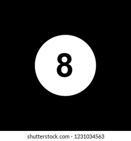 An Illustrated Icon Isolated on a Background - Circle 8 Filled