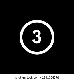 An Illustrated Icon Isolated on a Background - Circle 3 Outline