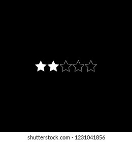 An Illustrated Icon Isolated on a Background - 2 Star Rating