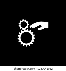 An Illustrated Icon Isolated on a Background - Hand with Cogs