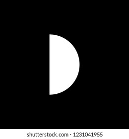 An Illustrated Icon Isolated on a Background - Half Moon