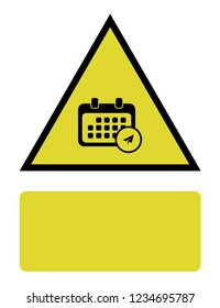 An Illustrated Icon Isolated on a Background - Rounded Calendar Send