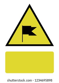 An Illustrated Icon Isolated on a Background - Square Cut Out Flag Waving