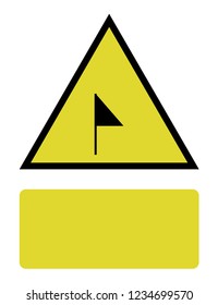 An Illustrated Icon Isolated on a Background - Low Triangular Flag