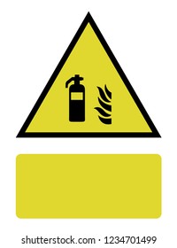 An Illustrated Icon Isolated on a Background - Fire Extinguisher with Fire