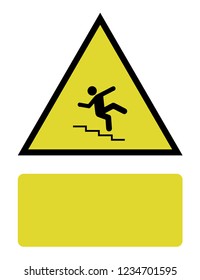 An Illustrated Icon Isolated on a Background - Danger Stairs