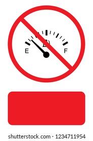 An Illustrated Icon Isolated on a Background - Petrol Gauge Empty