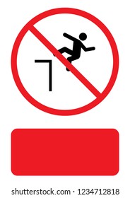 An Illustrated Icon Isolated on a Background - Danger of Falling