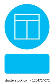 An Illustrated Icon Isolated on a Background - Web Wireframe 3 Way Split Header