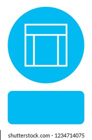 An Illustrated Icon Isolated on a Background - Web Wireframe 4 Way Split Header