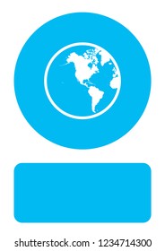 An Illustrated Icon Isolated on a Background - World North America South America