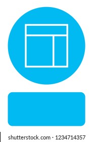An Illustrated Icon Isolated on a Background - Web Wireframe Split Top and Left