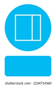 An Illustrated Icon Isolated on a Background - Web Wireframe Split Right